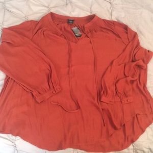 Burnt orange long sleeve blouse